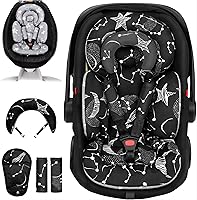 Vista 9 de Inserto de asiento de automóvil infantil con cojín extra para prematuro a niño, inserto reversible para asiento de automóvil recién nacido