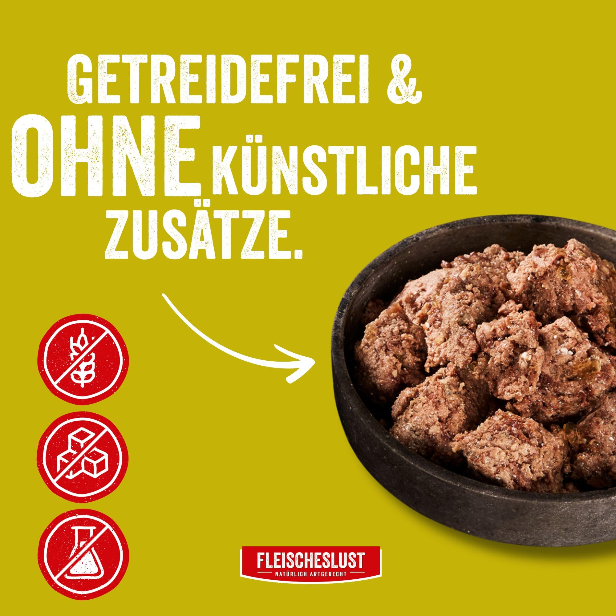 Fleischeslust Comida húmeda para perros y gatos | Steakhouse cabra pura (6 x 800 g) | latas de carne pura | monoproteína | alimentos complementarios | sin cereales | sensible
