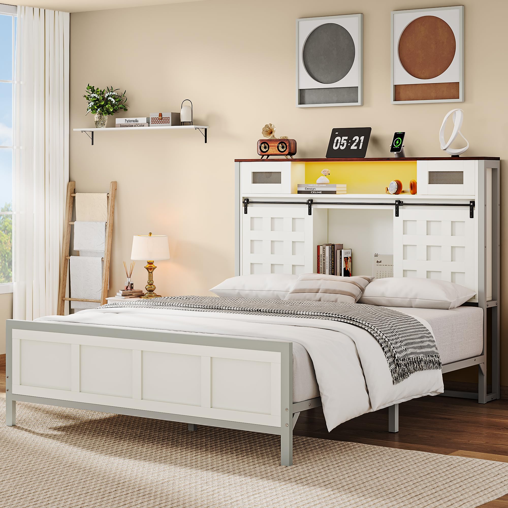 Photo 1 of
ONLY 1 OF 2 CORTONS**
YITAHOME King Size Bed Frame with Bookcase Headboard and 4 Storage Drawers, RGB LED Bed Frame with Type-C & USB Charging Station Storage Headboard Beds, No Box Spring Needed, Noise Free, Black