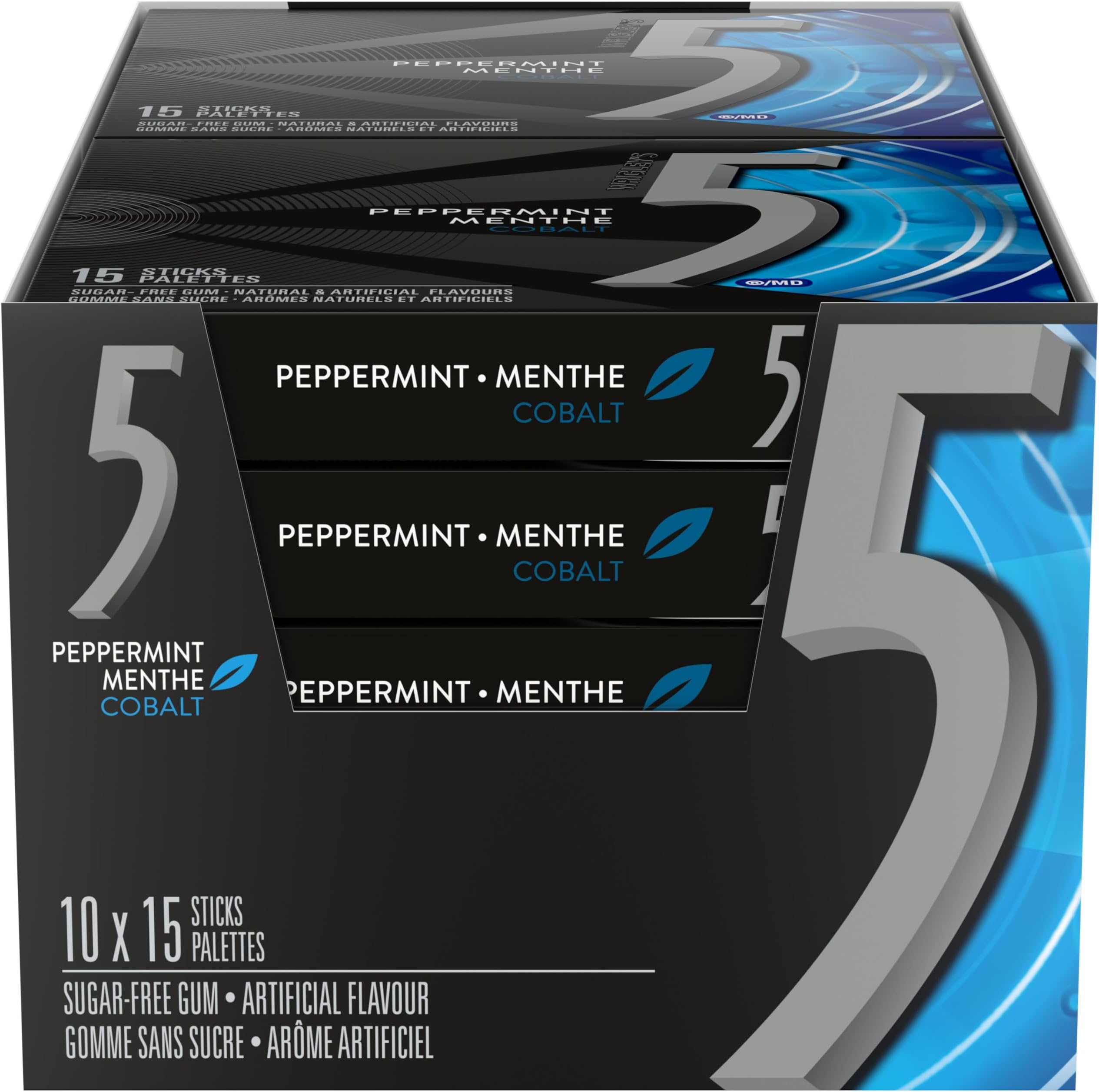 5 GUM Wrigley Cobalt Peppermint Sugar-Free 1 Count (Pack of 10)