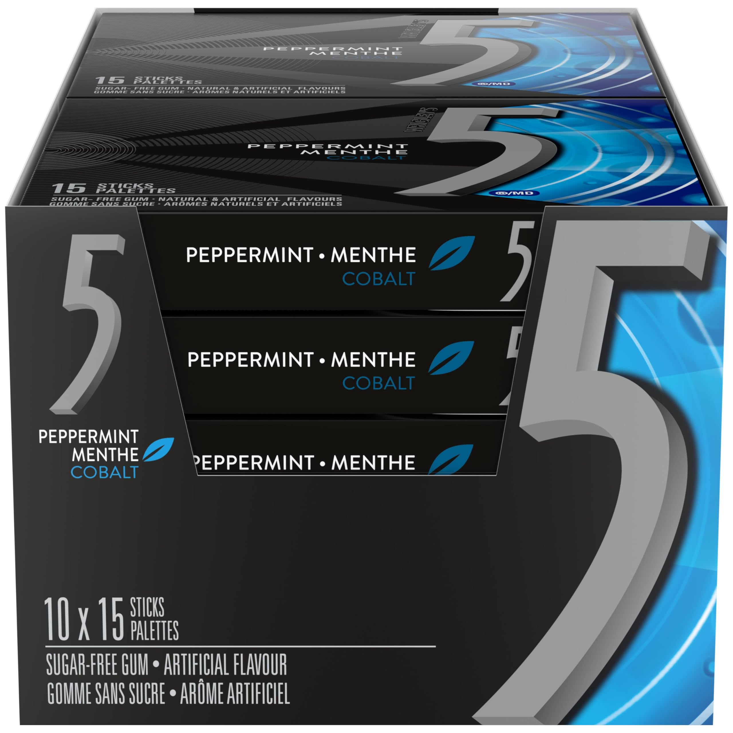 5 GUM Wrigley Cobalt Peppermint Sugar-Free 1 Count (Pack of 10)