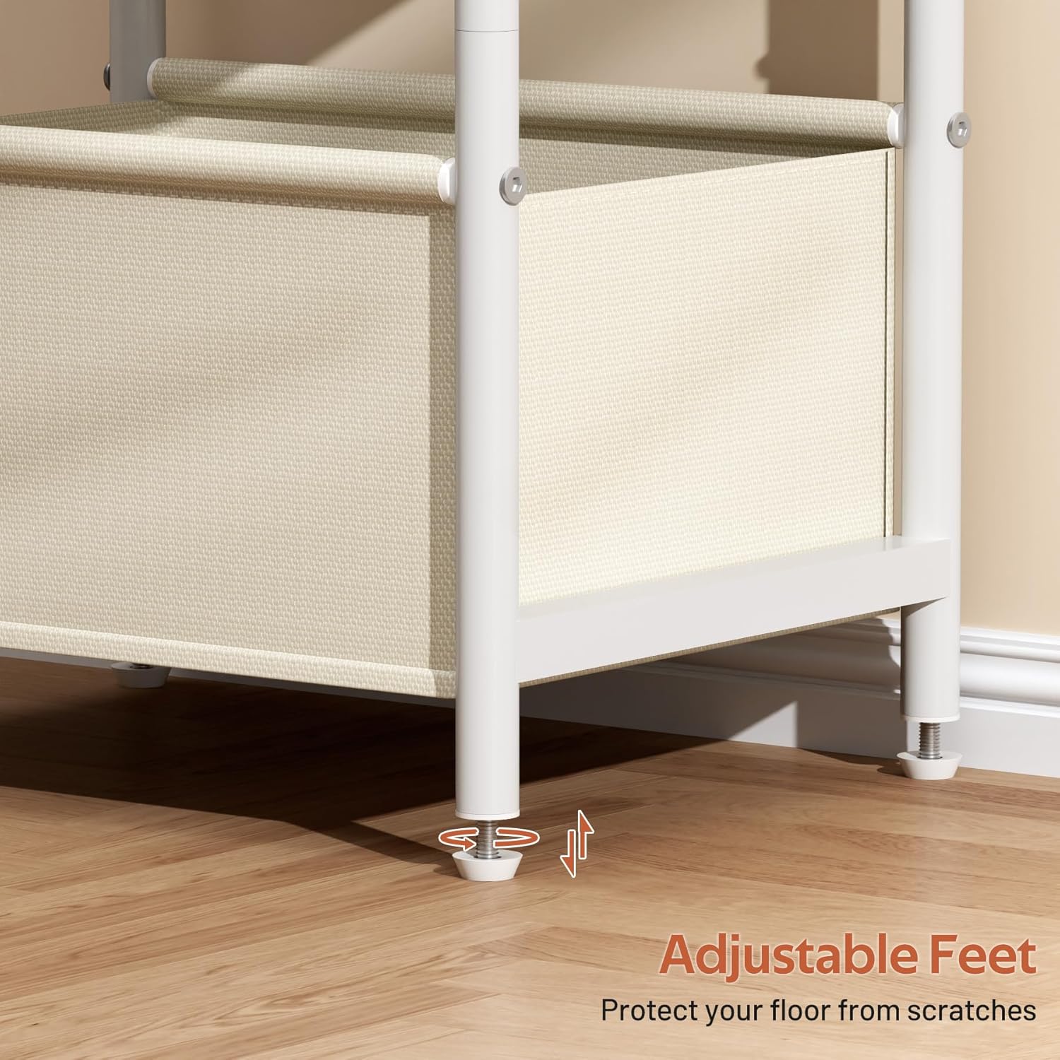 MISSLO Nursery Side Table for Living Room with Storage Basket Small End Tables for Small Spaces Kids Nightstand with Large Tabletop White Bedside Table Toddler Night Stand for Bedroom, Sofa, Dorm