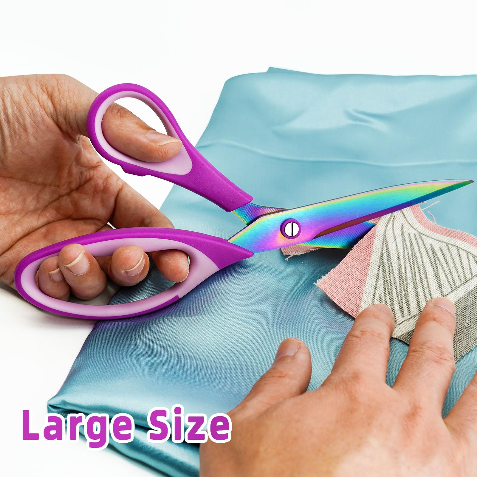 Paquete de tijeras para manualidades, tijeras de costura con cuchillas afiladas de acero inoxidable y asas suaves, juego de tijeras de tela multiusos, ideal para manualidades, costura, artes