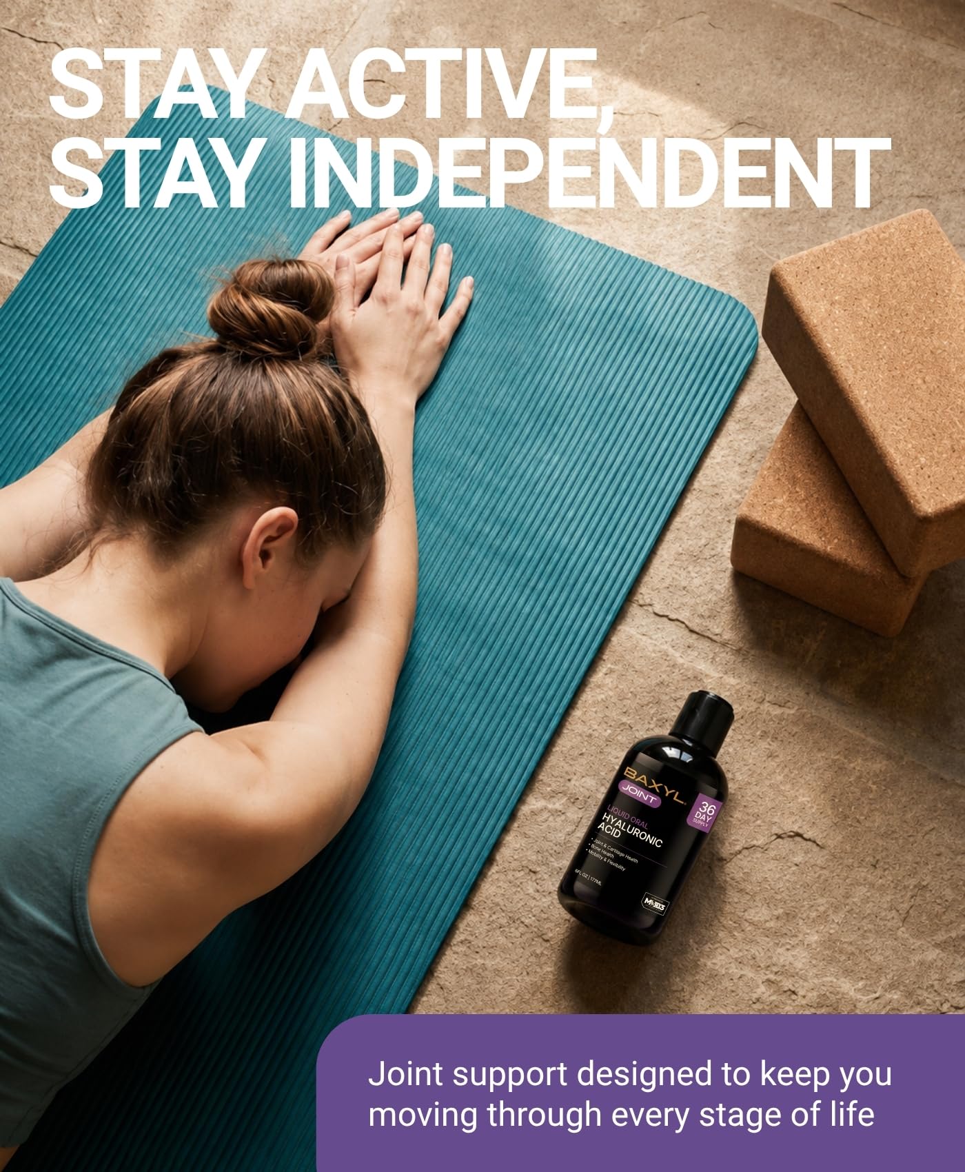 BAXYL Liquid Hyaluronic Acid Supplement for Joint Health - Patented MHB3 Formula for Bone, Skin,Eye Health & to Restore Cartilage - Vegan, Gluten-Free, Non-GMO for Comfort - 30-Day Supply — Amazon image 5