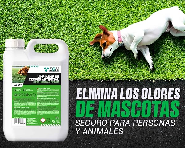 EQM - ECO-507 - Limpiador e Higienizante de Césped Artificial - 5L - Limpia, Higieniza y Perfuma - Formato Ahorro, Larga Duración - No Tóxico - 4