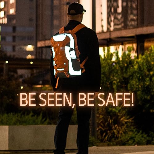 Miniatura 2 de Mochila reflectante para motocicleta bolsa EDC Hi Viz para ciclistas, viajes nocturnos, viajes, equipo con compartimento para casco y laptop,