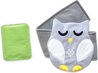 Baby Colic, Gas and Upset Stomach Relief, Baby Heated Tummy Wrap for Newborns - Belly Hugger - Infant Swaddling Belly Belt, Heating Pad with Soothing Warmth for Fussy Infants (Grey-White)