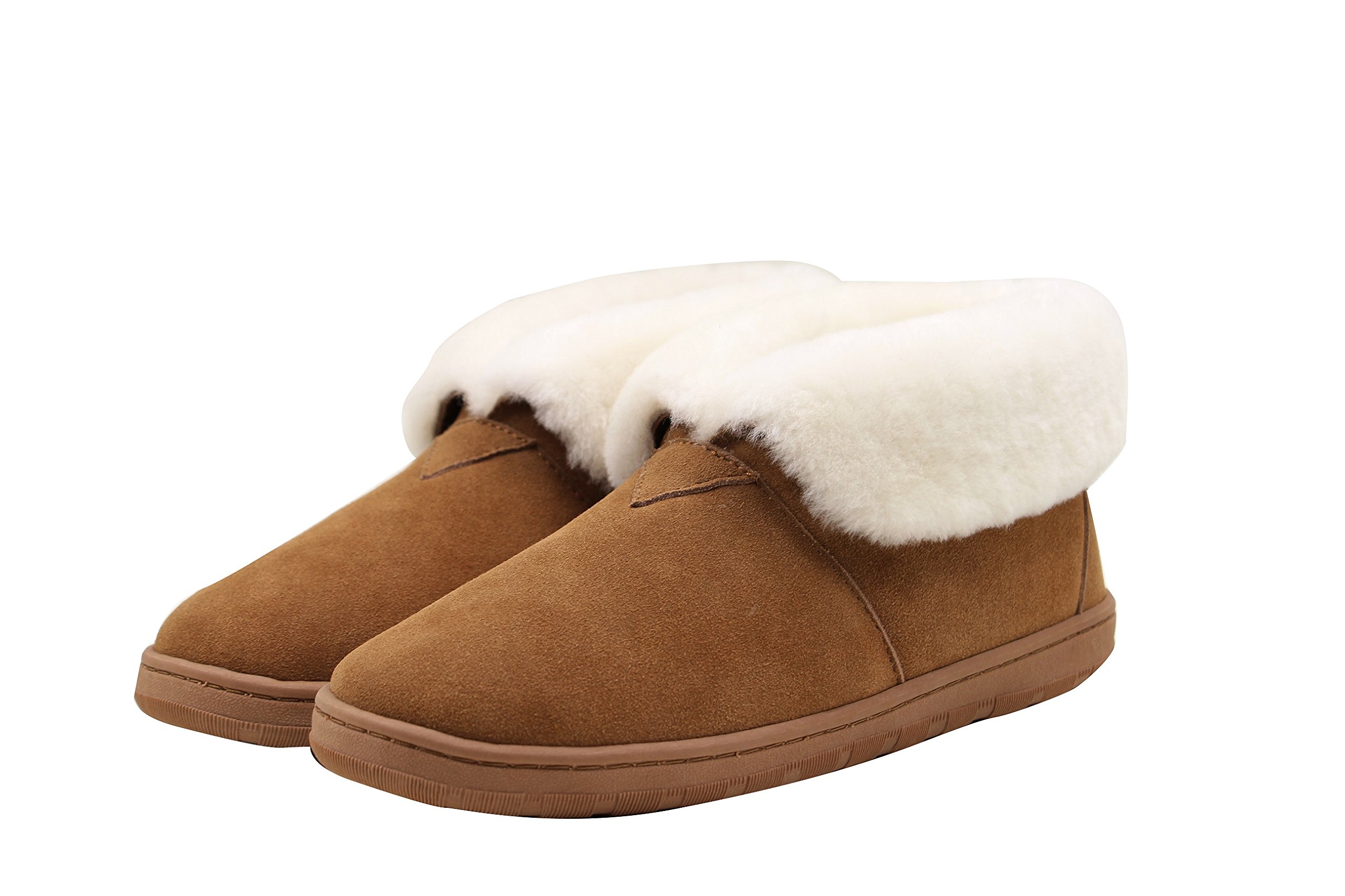 SUPERLAMB Ladies Sheepskin Hard Sole Bootie Slippers