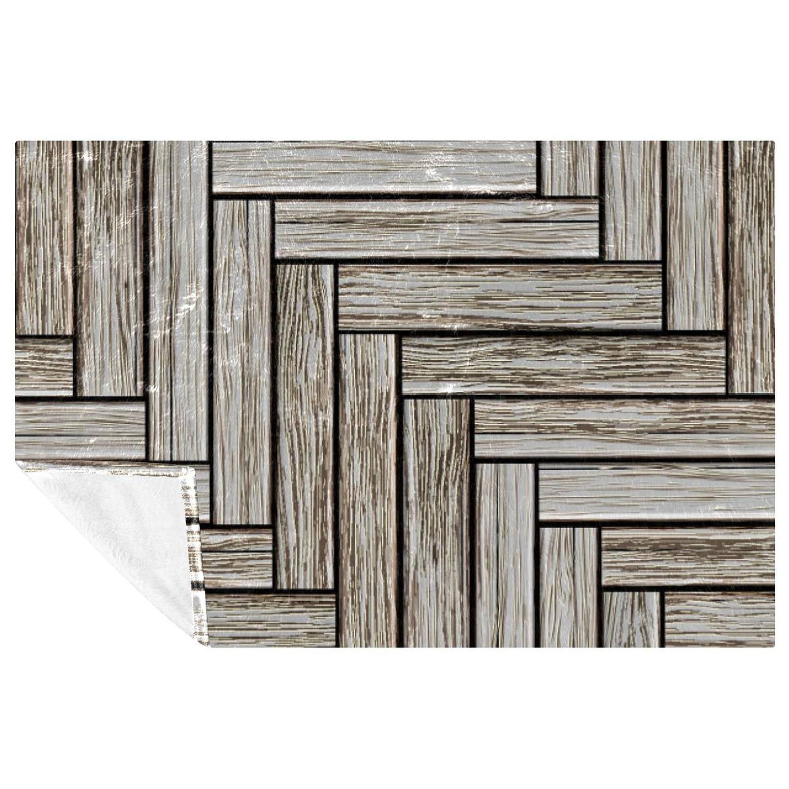Couverture imprimée en bois gris doux pour lit et canapé de 150x100 cm