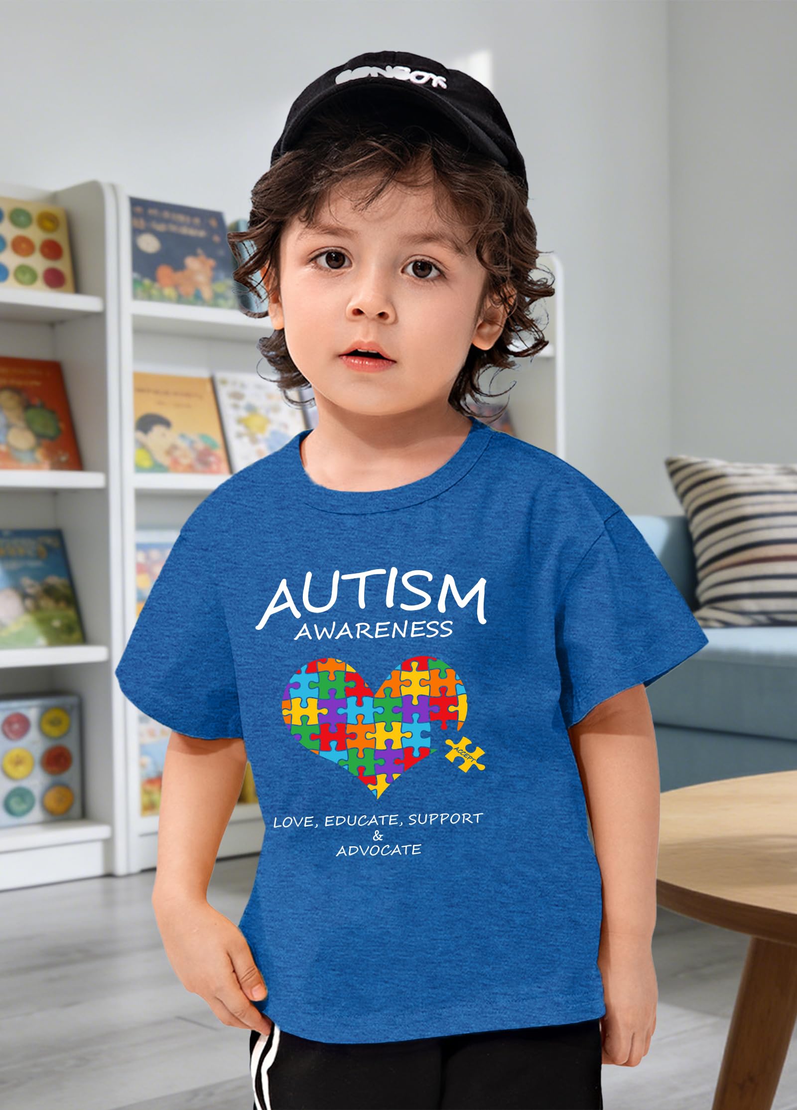 QAUN Autism Awareness Shirt Kids Autistic Tshirt for Toddler Boys Girls Autism Acceptance Tops — view 2
