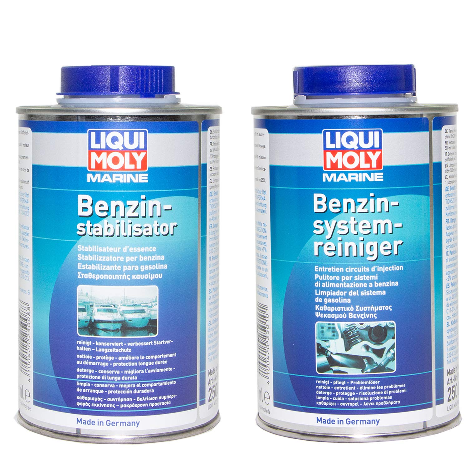 LIQUI MOLY Marine Benzin Systemreiniger Reiniger + Benzin Stabilisator 2 X 500 ml