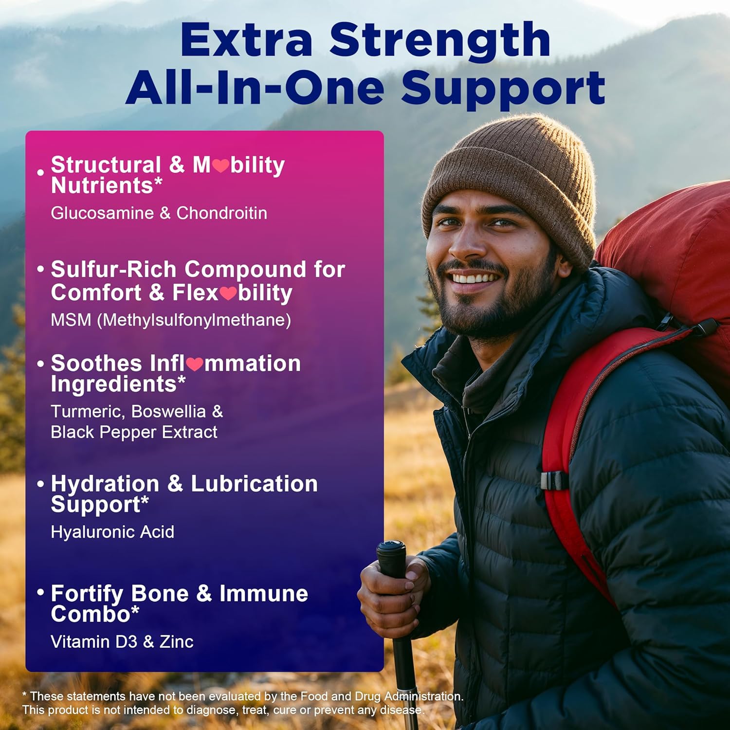 NEVISS Sugar Free Glucosamine Filled Gummies - Glucosamine Supplement Plus Chondroitin, MSM, Turmeric, Boswellia, Hyaluronic Acid, Vitamin D3 & Zinc, 120 Gummies, 60 Servings