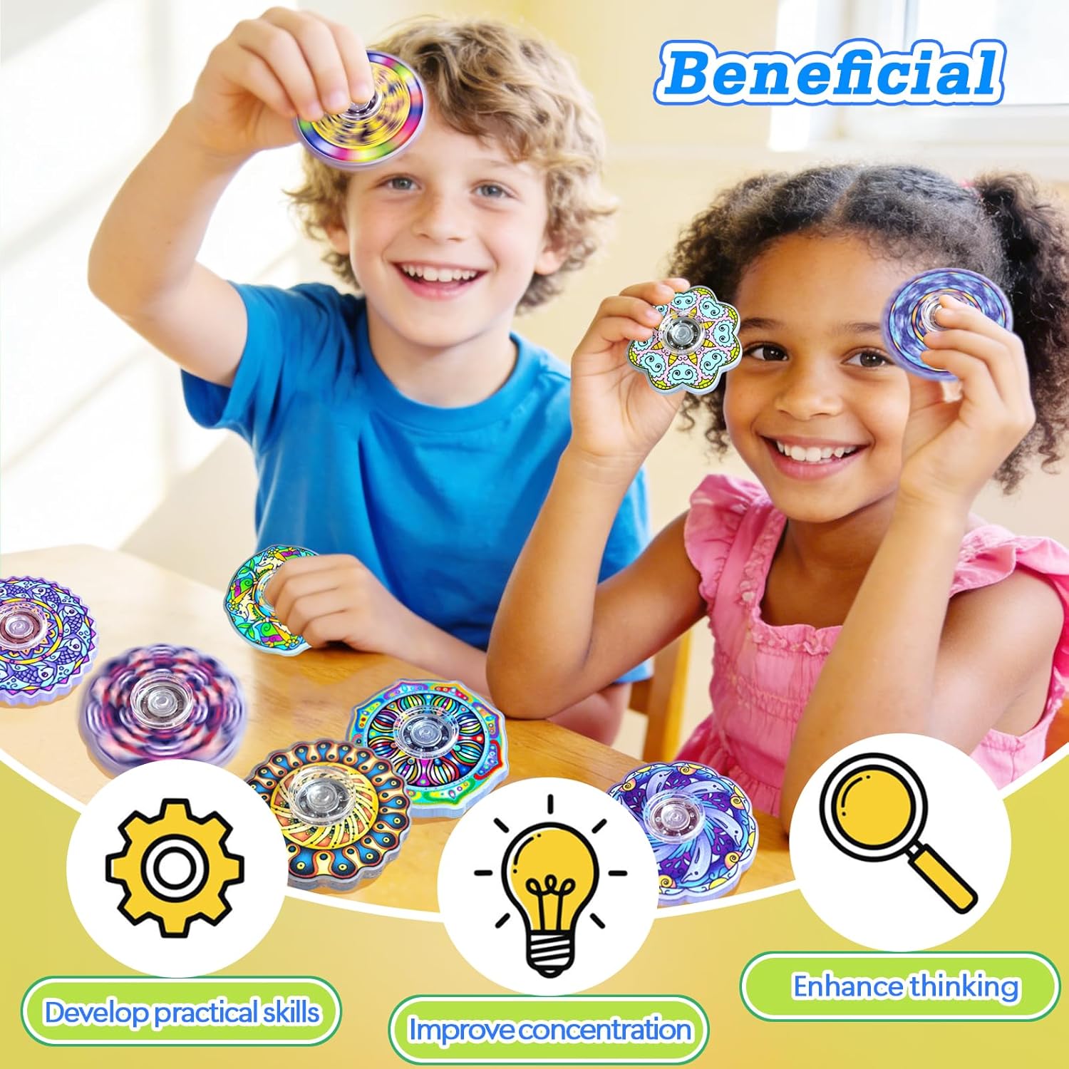 40 Pack Fidget Spinner Fidget Toys Mini,Party Favors Easter Basket Goodie Bag Stuffers Gifts,Stress Relief Sensory Toys for Kids Adults ADHD Autisms,Treasure Box Toy for Classroom Prizes Supplies