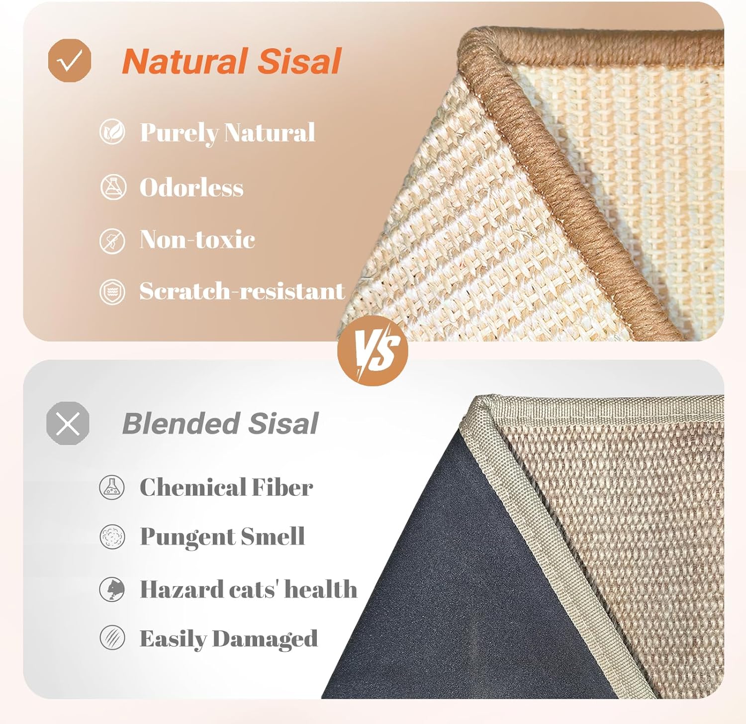 CHEERPALS Sisal Cat Scratcher Bed with Balls Cat Scratching Post for Indoor Cats Hammock, Natural Sisal Cat Scratch Wooden Cat Furniture(Large)