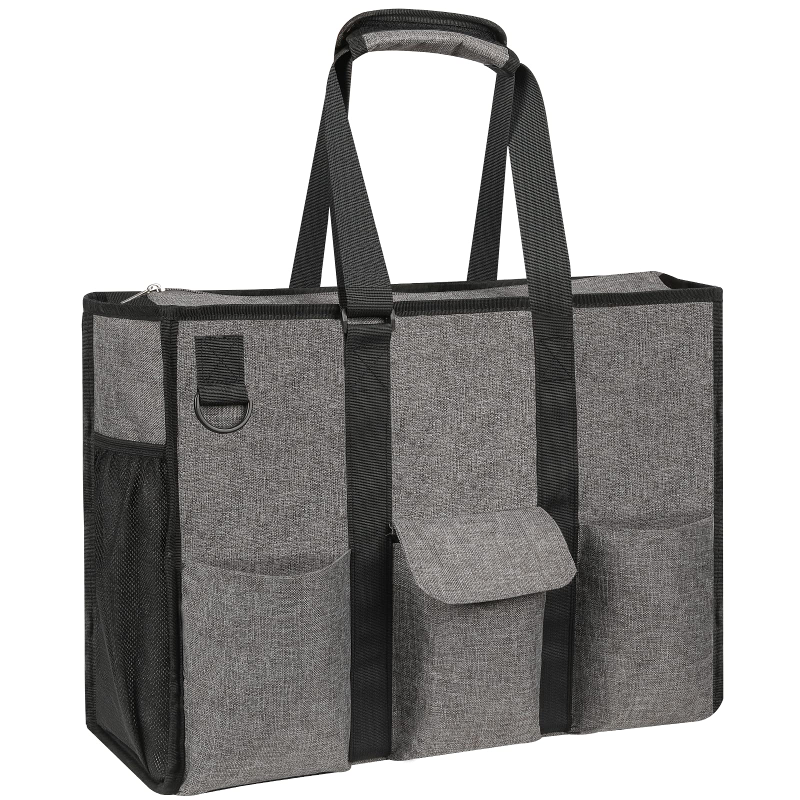 MHOMERLarge Utility Tote Bag for Women, Zip-Top Teachers Tote Bag with 12 Pockets, Waterproof Nurse Bag for Working Women