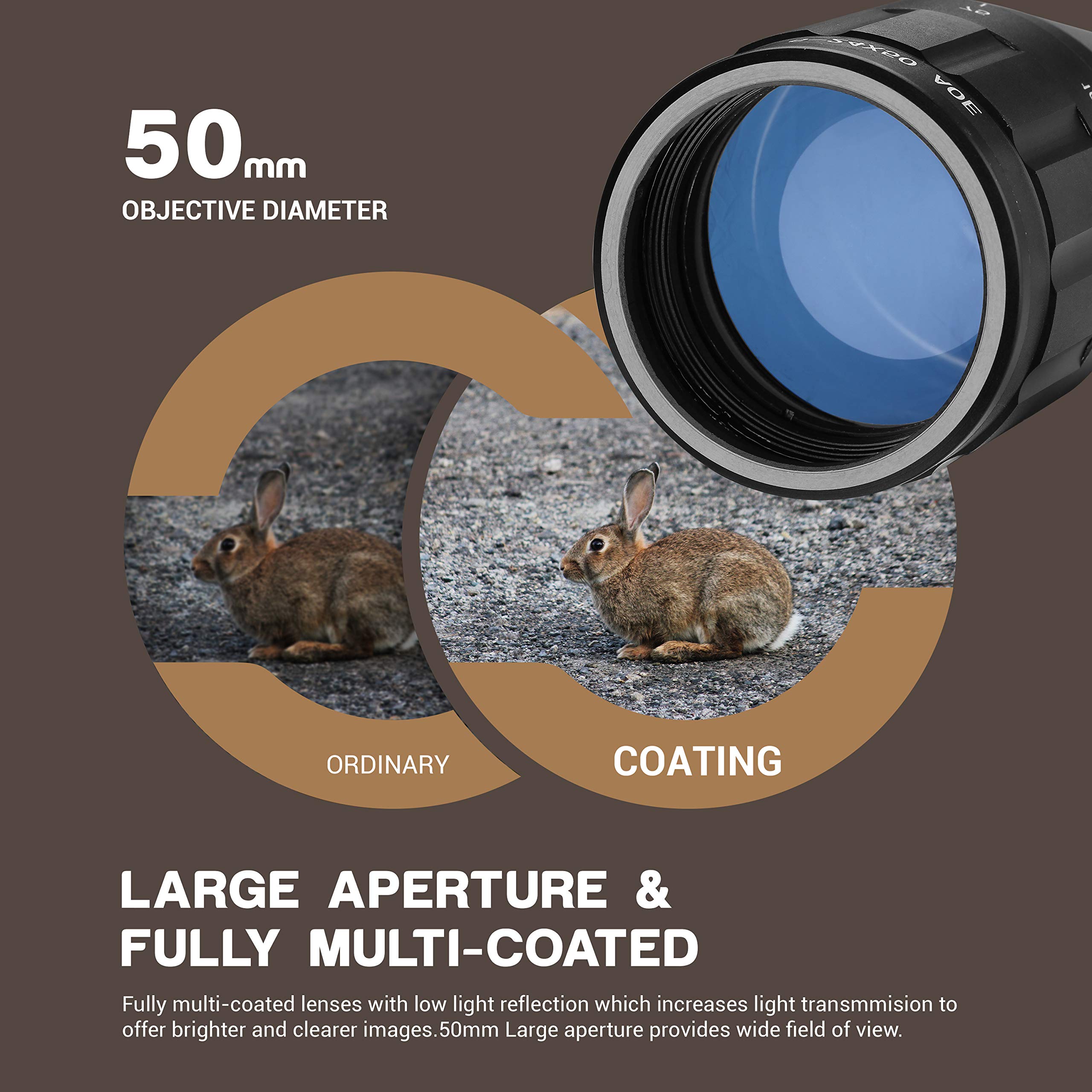 ESSLNB Mirino Softair 6-24x50 Ottica Softair con Mil-Dot Telemetro AOEG 5 Impostazioni di Luminosità Red Dot 20mm/22mm Picatinny Binario di Guida e per Caccia
