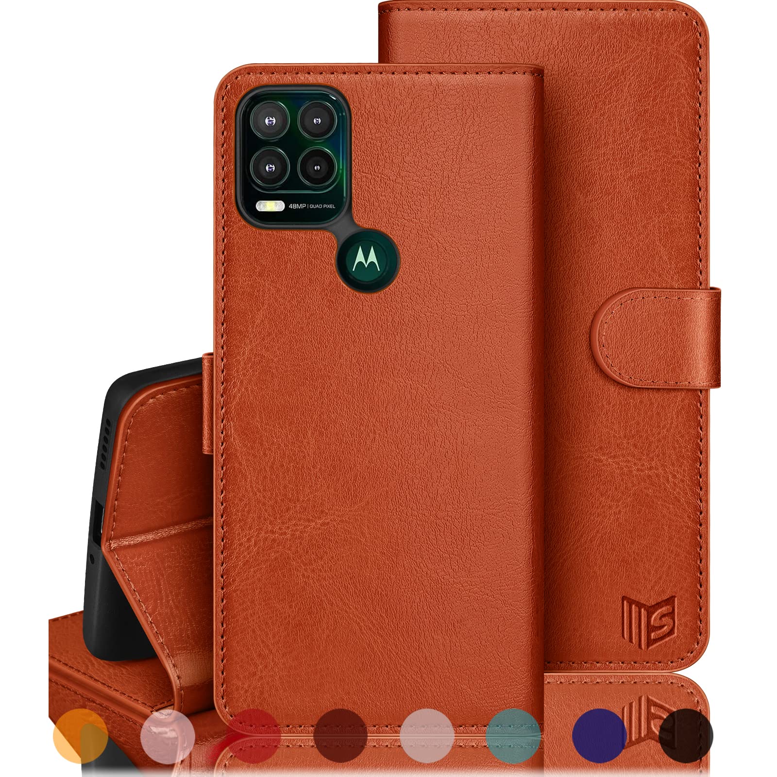 SUANPOT ?RFID Blocking for Motorola Moto G Stylus 5G (Non 2022) with Wallet case Credit Card Holder,PU Leather Flip Folio Book Phone case Cover Women Men for MotoG Stylus 5G case(Orange)