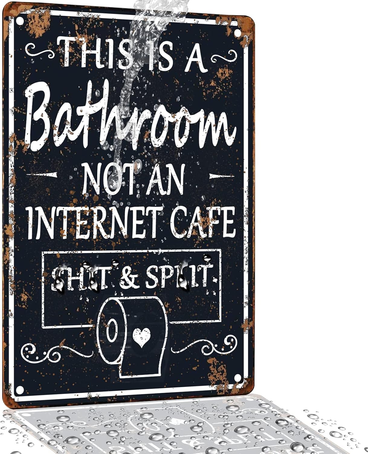 Funny Bathroom Decor Metal Tin Signs This Is Bathroom Sign