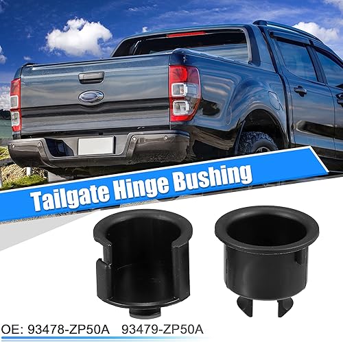 Miniatura 2 de X AUTOHAUX Kit de bujes de bisagra para portón trasero, 2 piezas, repuesto 93478ZP50A 93479ZP50A para Nissan Frontier 2007-2021, negro