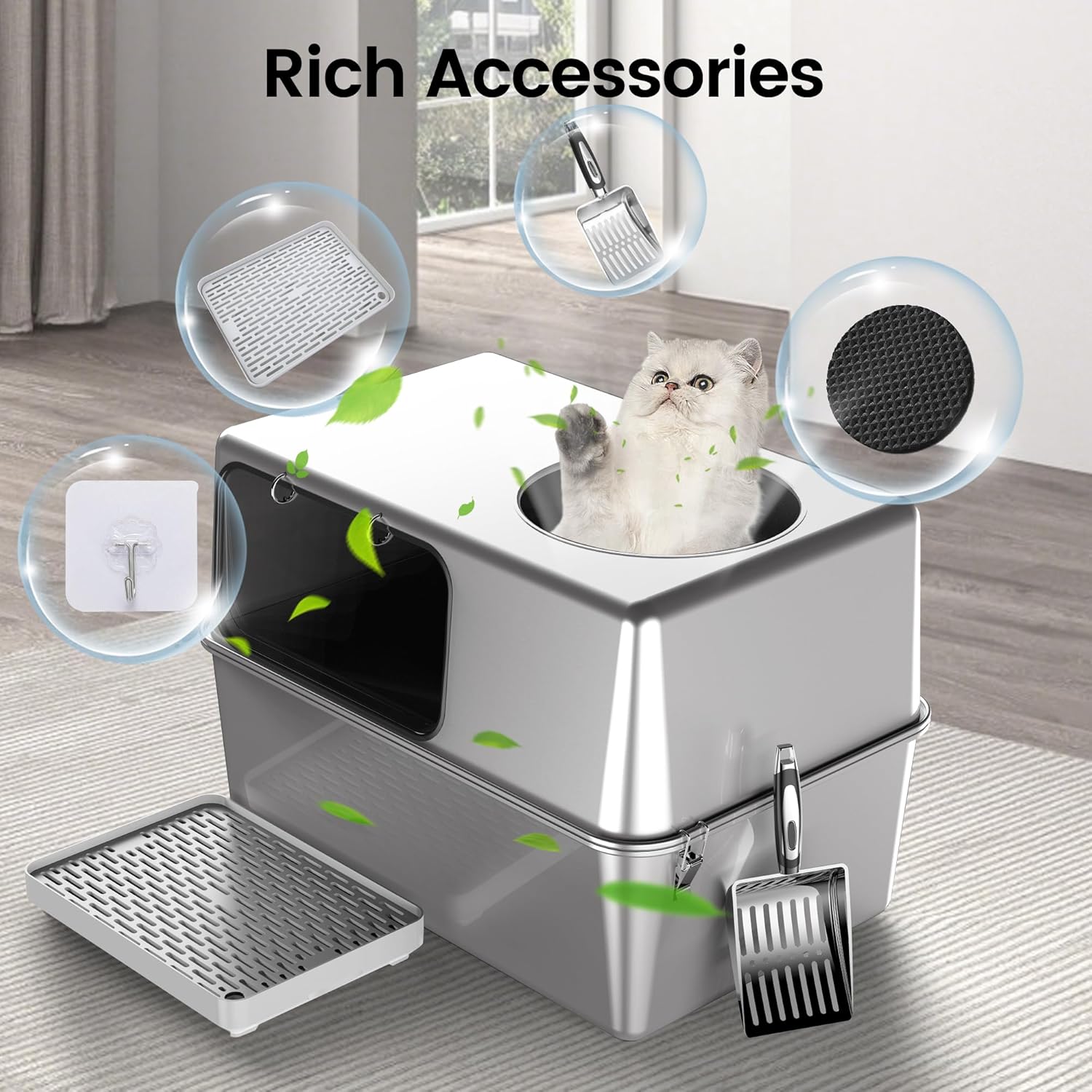 Stainless Steel Litter Box with Lid – Dog Proof, France Ubuy