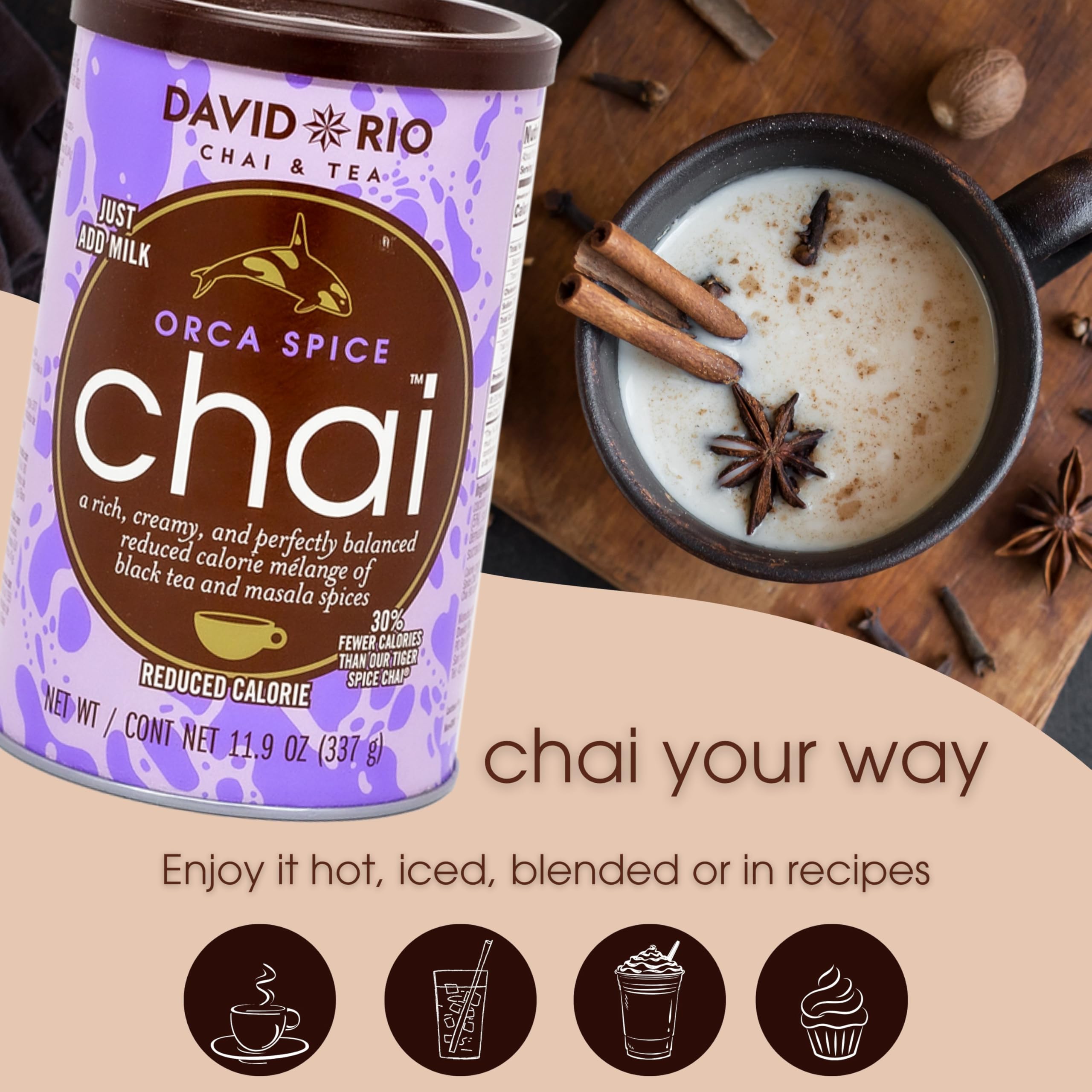 Amazon.com : David Rio Orca Spice Reduced Calorie Chai Tea Latte