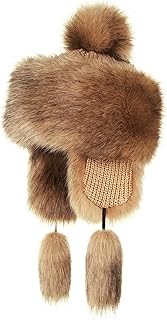 Montagna Cappello Pelliccia Pom Pom Donna d'inverno