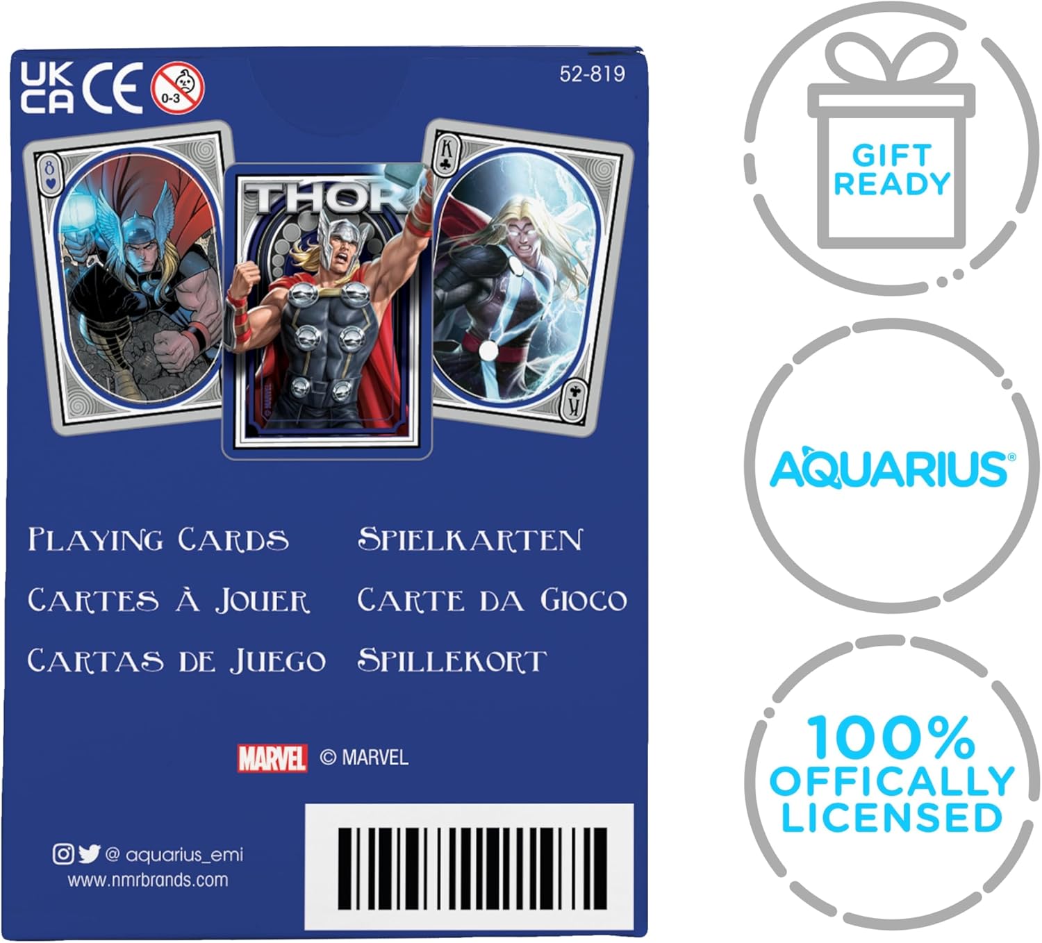 AQUARIUS - Marvel Thor Playing Cards, Blue, Black, Red