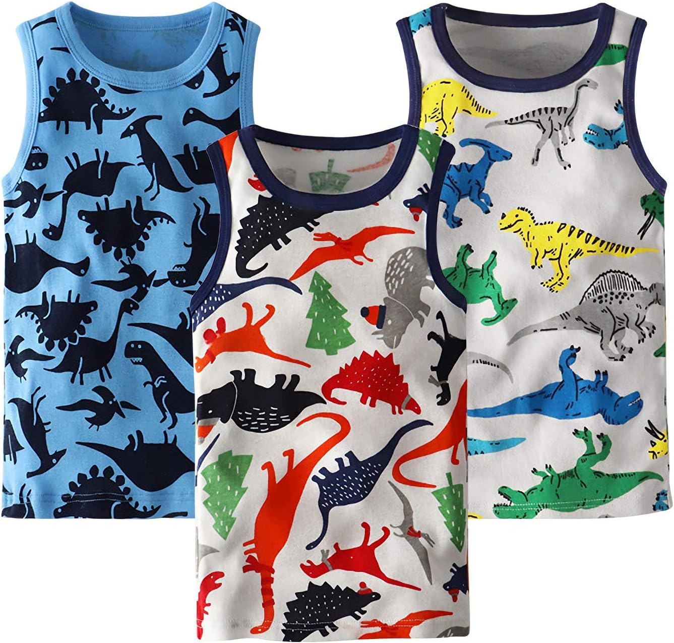 Toddler Baby Boys Tank Soft Cotton Sleeveless Top Undershirts Pack of 3