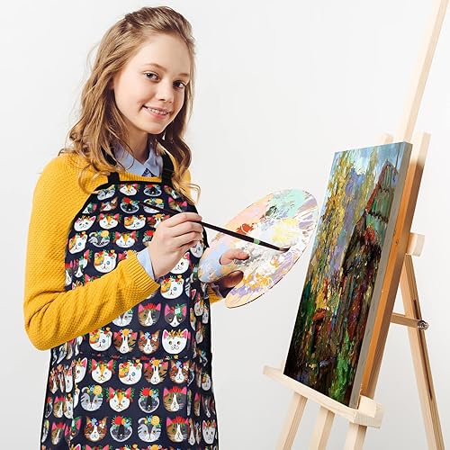 Miniatura 10 de FreeNFond Delantal ajustable para niños con 4 bolsillos para hornear pintura