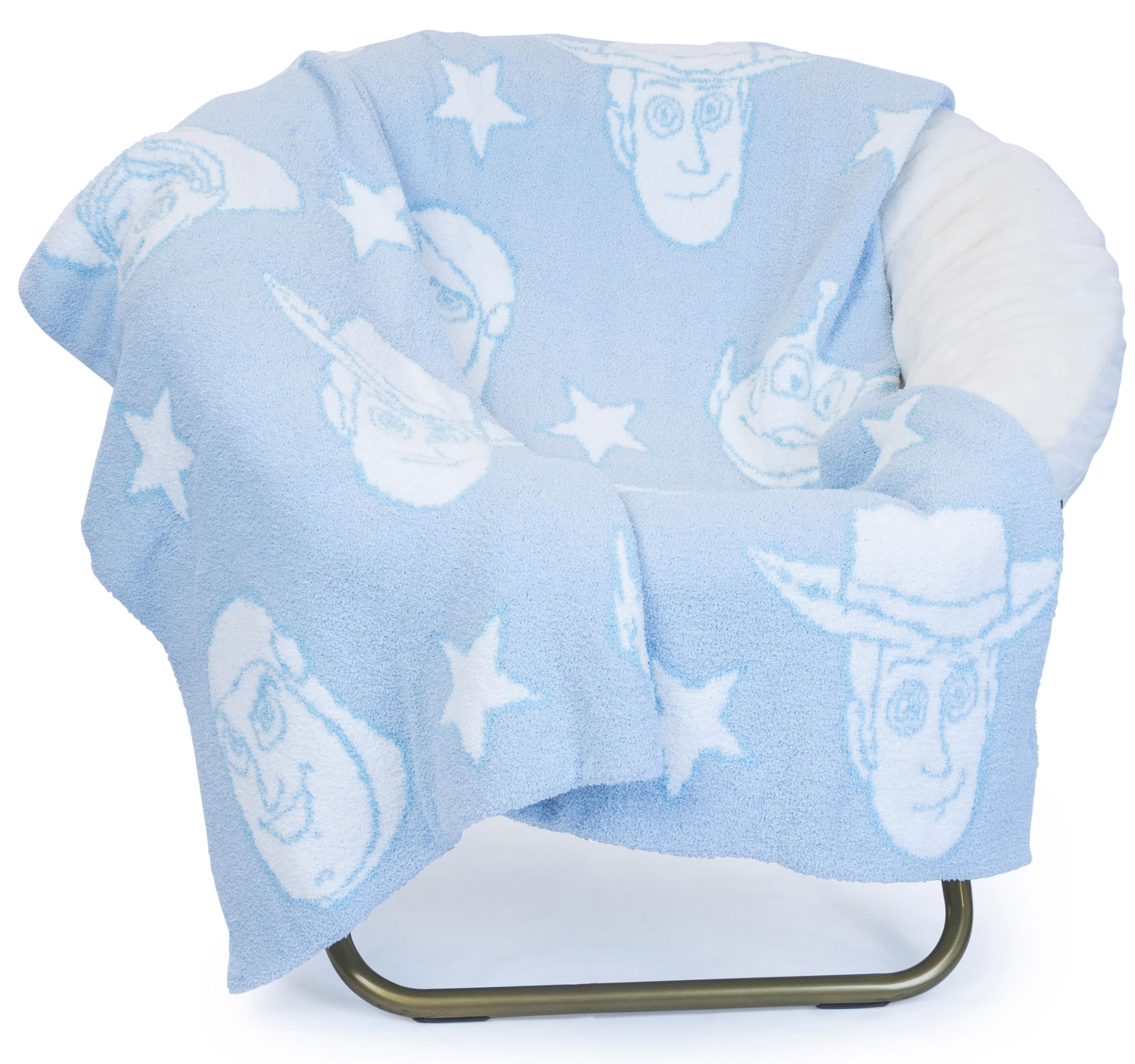 Jay Franco Disney Pixar Toy Story Feather Knit Fluffy Throw Blanket - Woody and Buzz Lightyear Fuzzy Blanket Measures 50 x 60 inch | Super Soft Lightweight Bedding