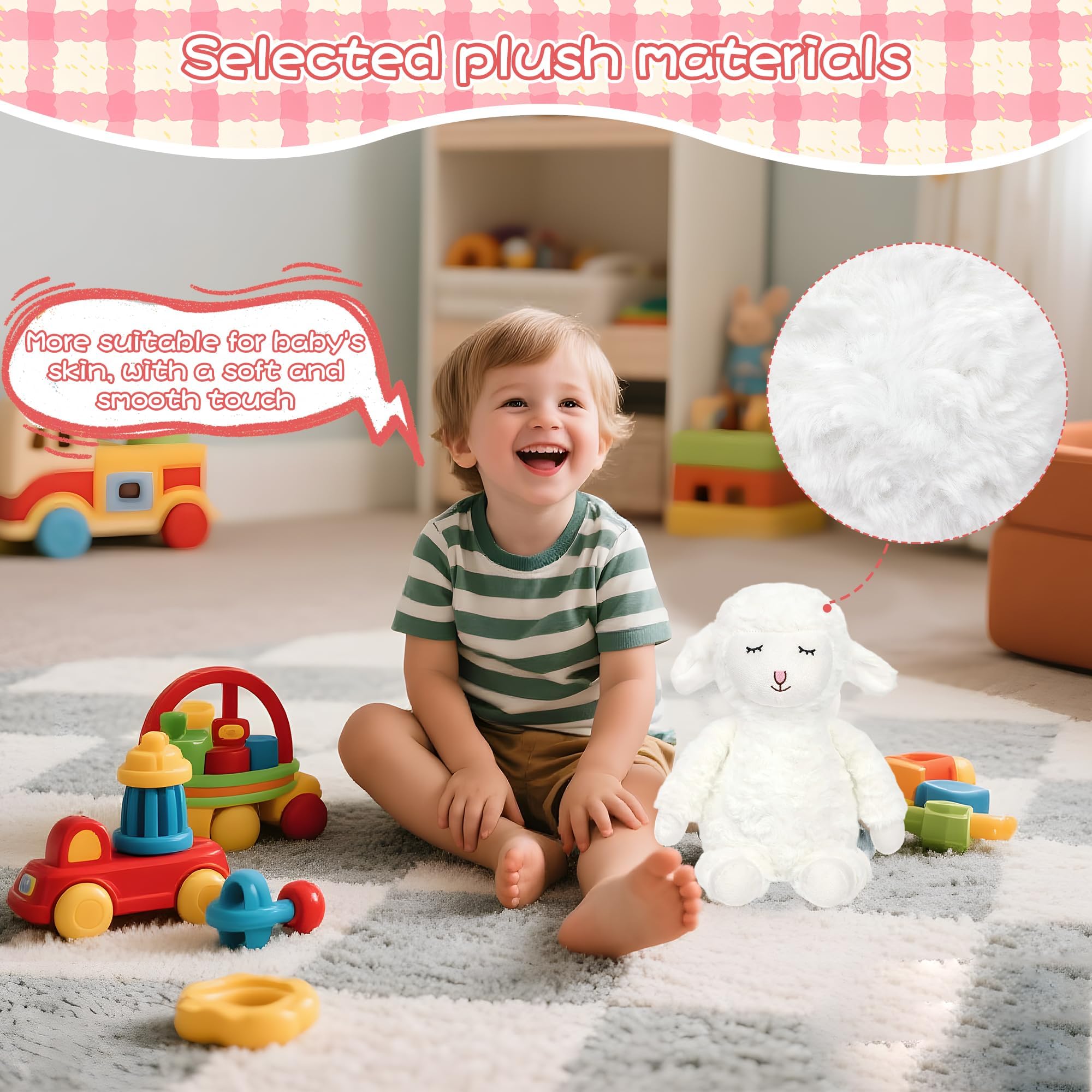 Alivio Lamb Soft Toy Plush Singing Music Sheep, Ultra Soft Stuffed Animal for Kids & Babies - Image 5