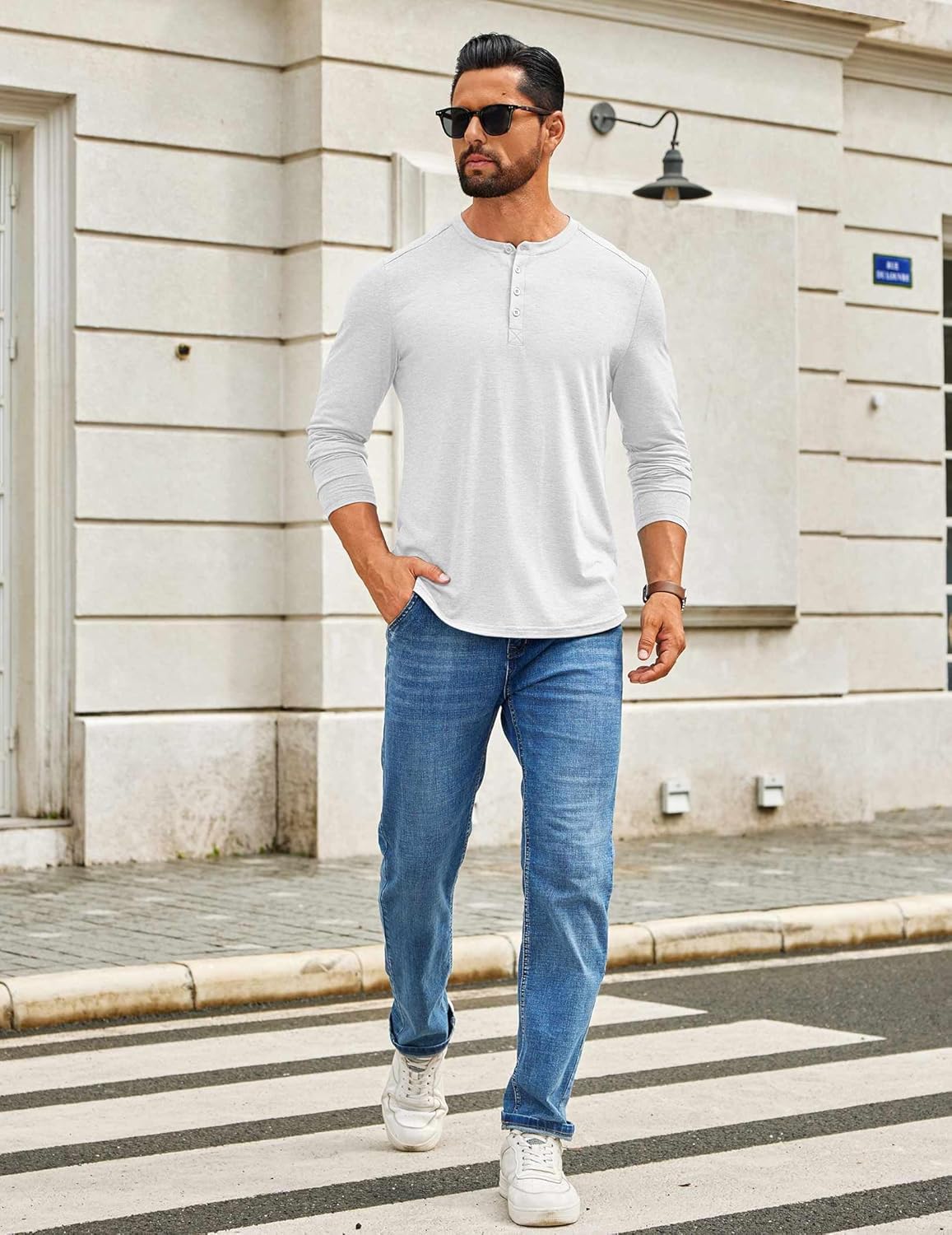 COOFANDY Men's Henley Shirts Long Sleeve T-Shirt Lightweight Fashion Casual Pullover Tee Shirt - Image 2
