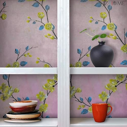 Miniatura 4 de JZHOME 8619-2 Papel tapiz floral para despegar y pegar, flores de ciruelo rosa, extraíble, autoadhesivo, papel de contacto, revestimiento de cajón,