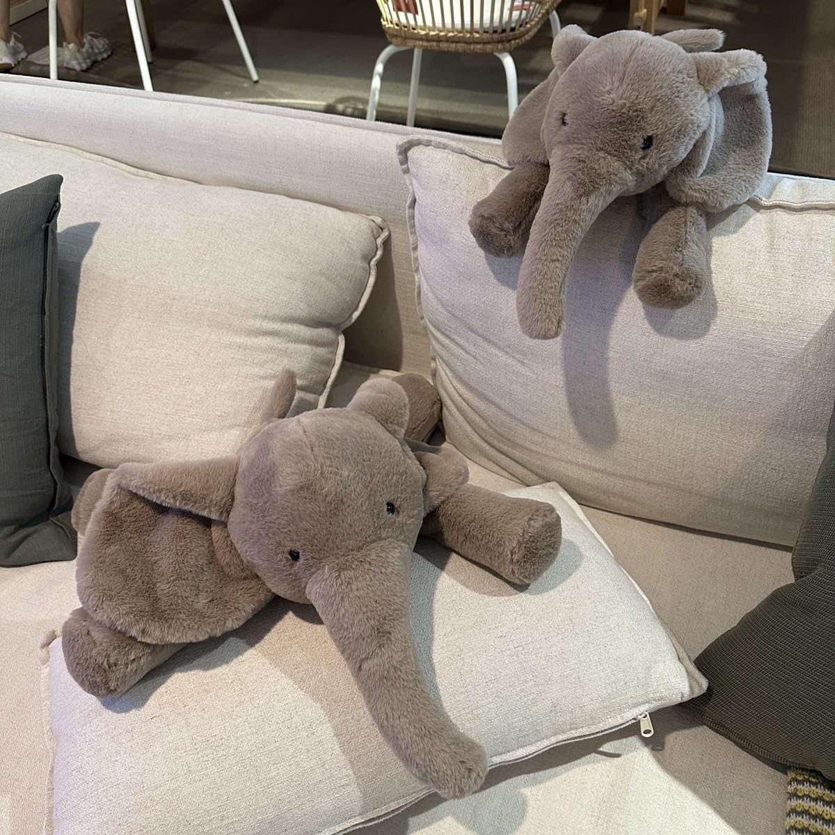 Elephant Stuffed Animal, Cute Stuffed Elephant Plush Toy for Kid, 21.7" Soft Huggable Birthday for Baby Girl Boy (White)