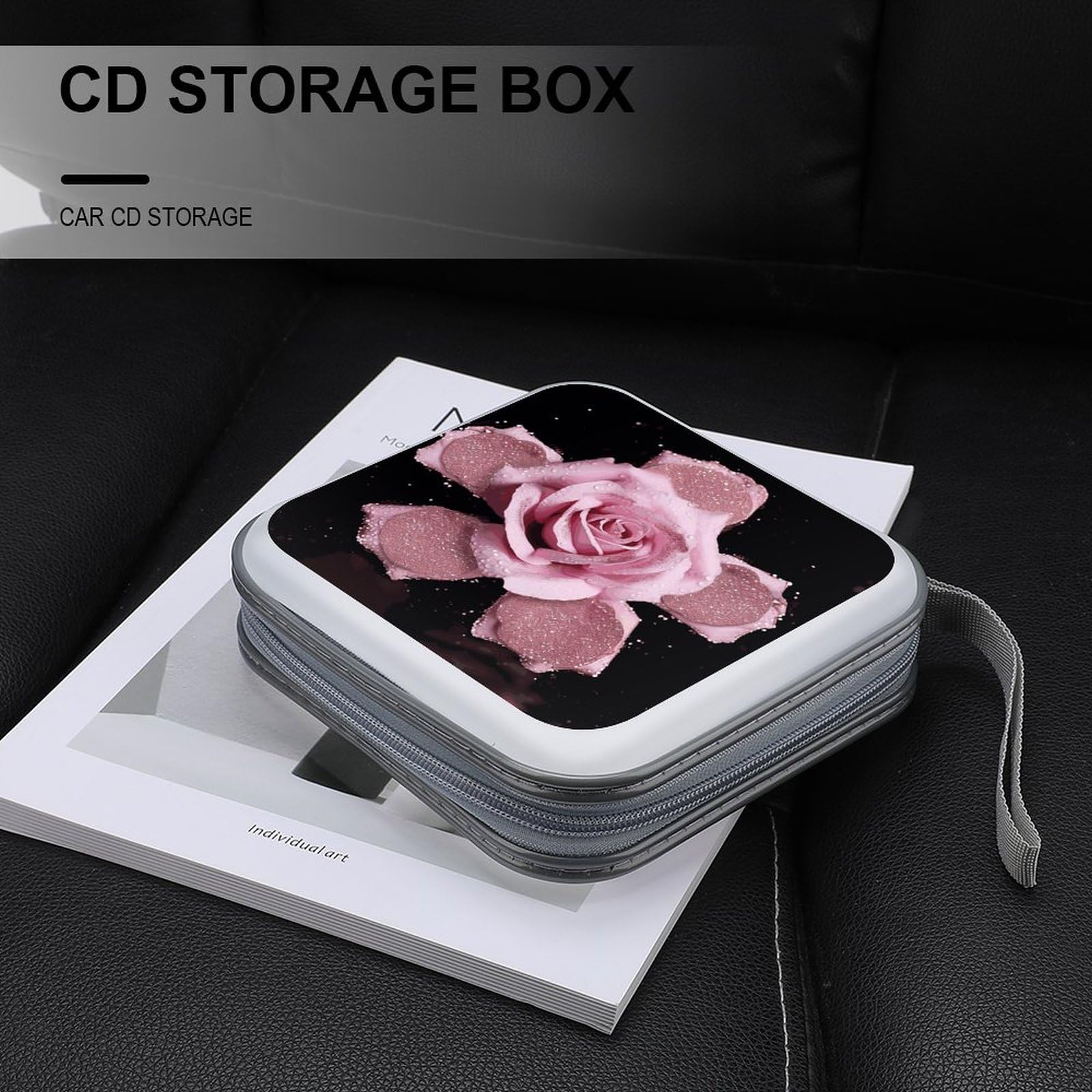 Amazon.com: FodPand Glitter Pink Rose CD Case 40 Capacity Hard
