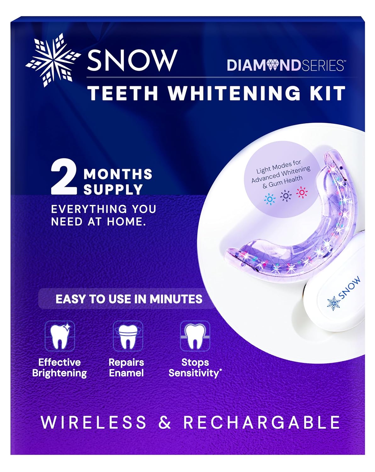 Snow Teeth Whitening Kit - Snow Teeth Whitening Serum and LED Mouthpiece Whitener Formulated with Hydroxyapatite Good for