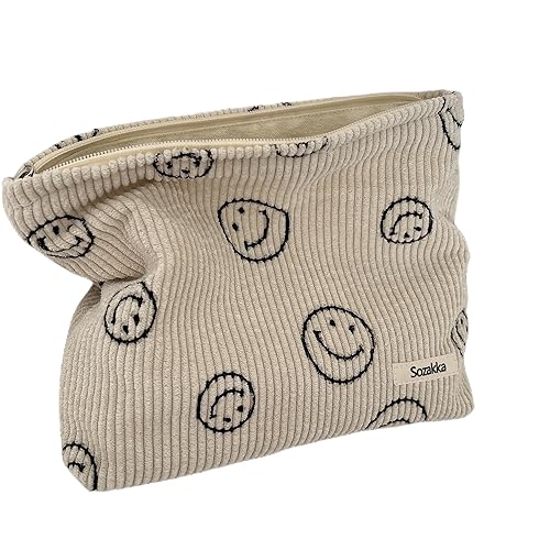 Cosmetic Bags for Women - Corduroy Cosmetic Bag Aesthetic Women