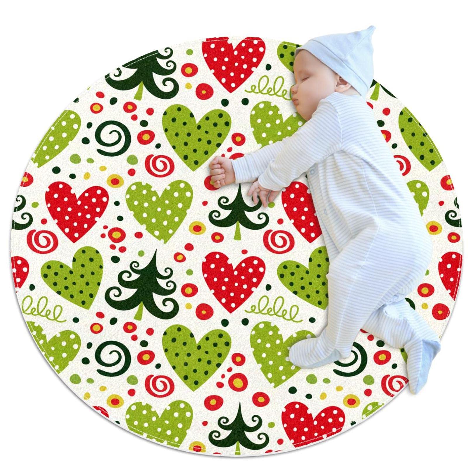 Tapis rond pour enfants de 80x80cm idéal comme tapis de jeu pour filles et garçons