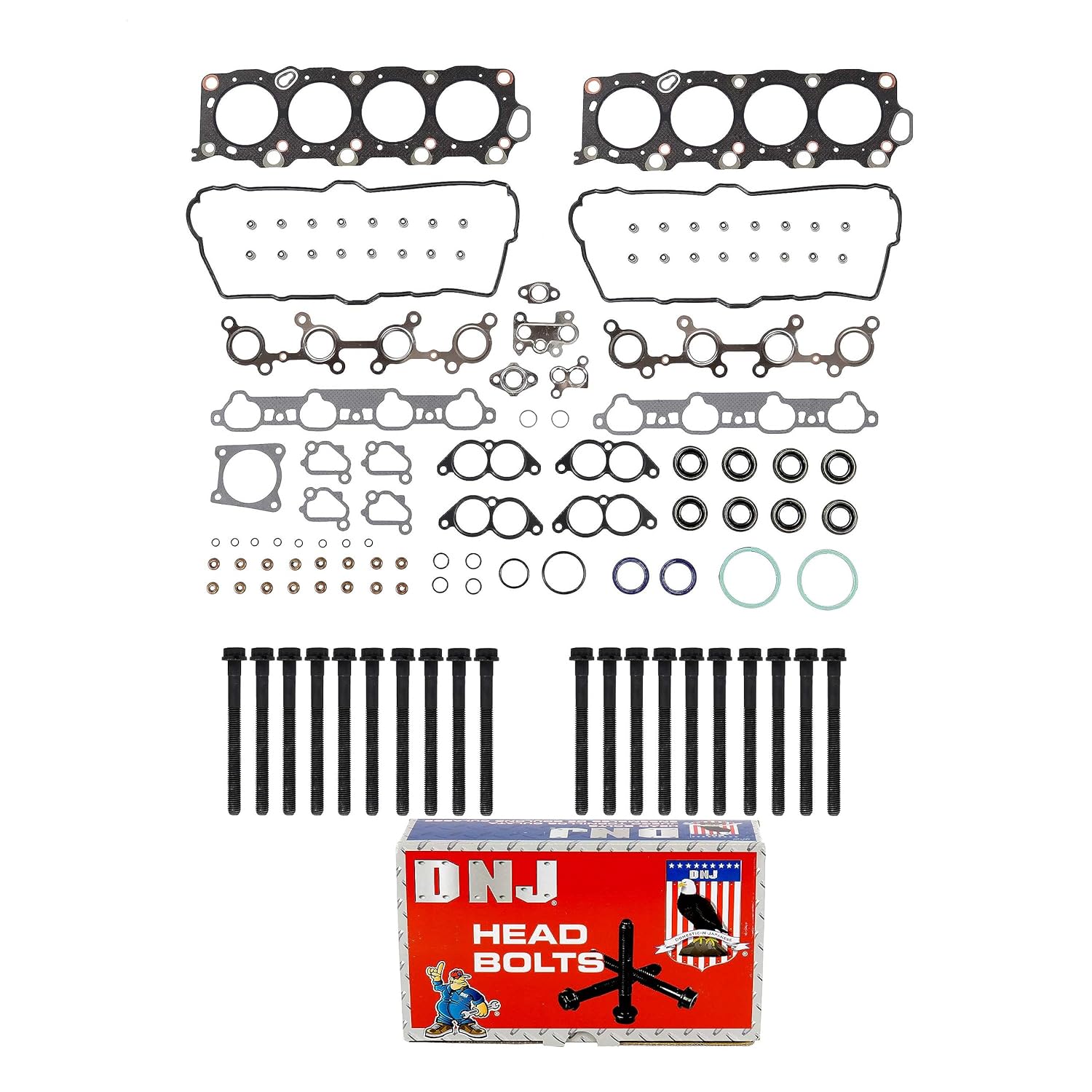 DNJ HGB970 Cylinder Head Gasket Set with Head Bolt Kit for 1990-1997 Lexus LS400 SC400 4.0L V8 32V DOHC 3969cc
