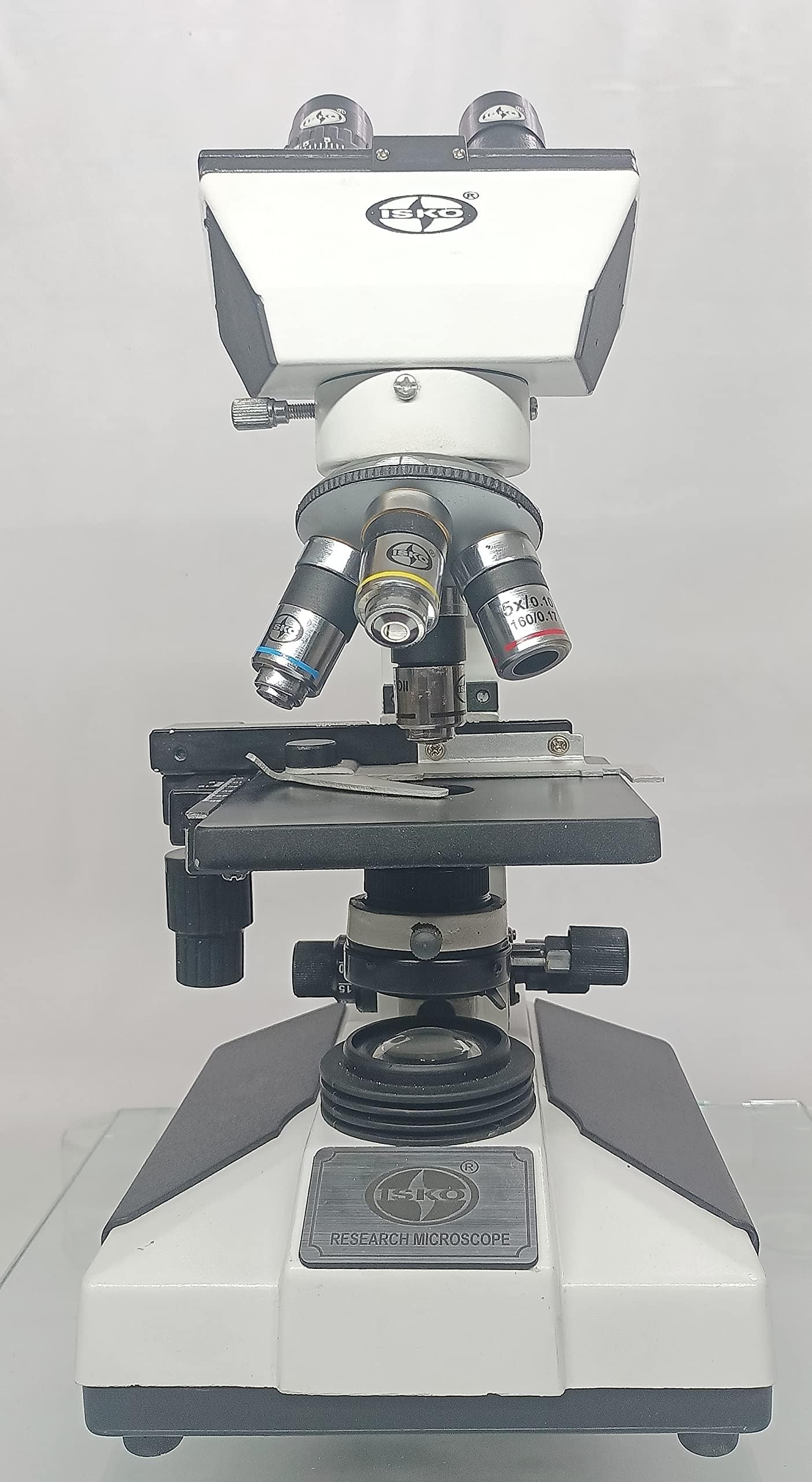 Compound Binocular Microscope, 40X-2000X Magnification, Brightfield, Tungsten Illumination, Abbe Condenser, Mechanical Stage with 50 Plain Slides and 5 Prepared Slides