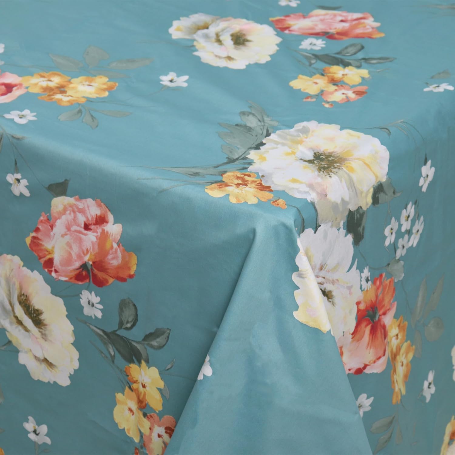 Cotton Twin Flat Sheets Only 1 Pack Teal Pattern Printed Ultra Soft Top Sheets Luxury Softest Flat Bed Sheets Breathable