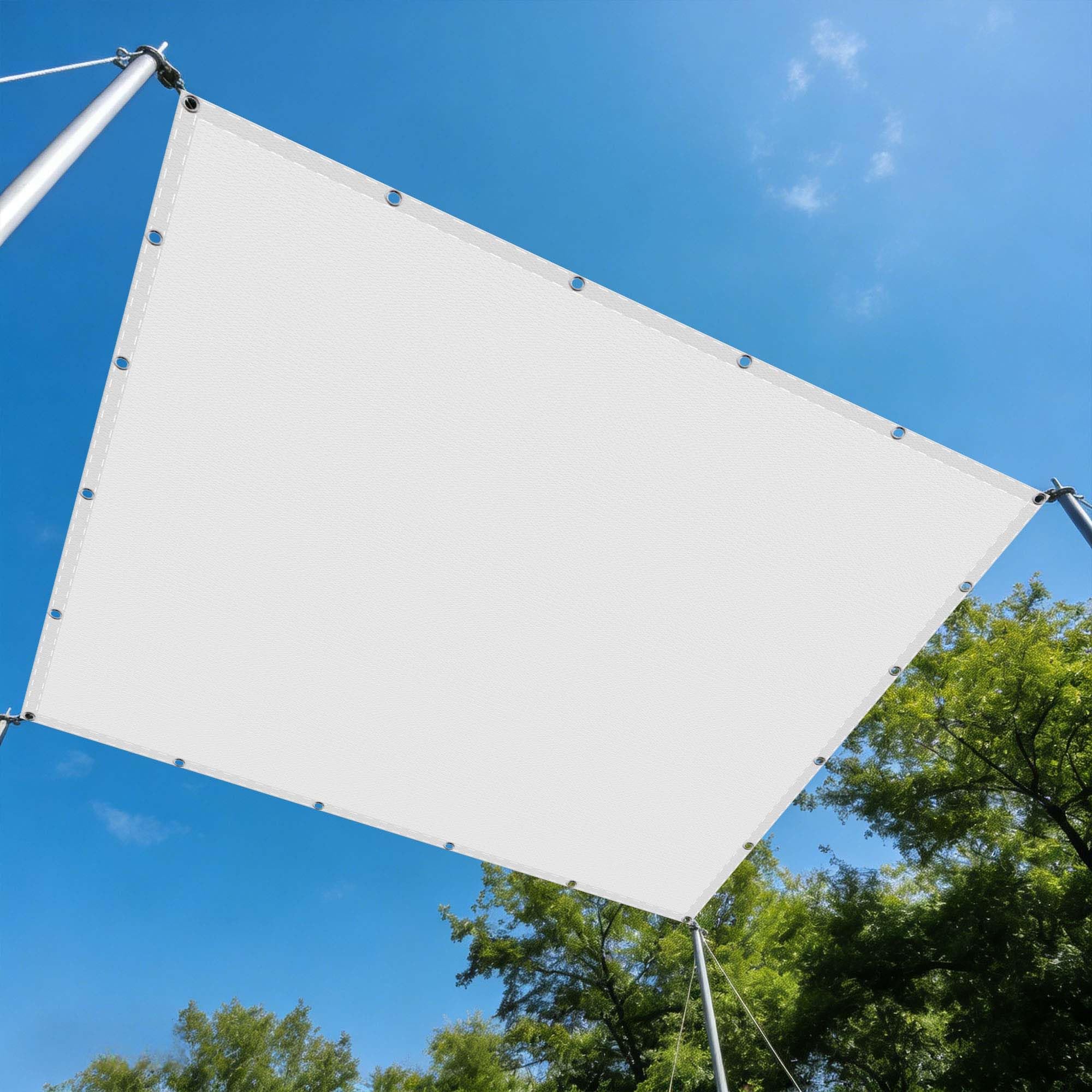 Voile d'ombrage 1.2 x 5.5 m rectangulaire anti-UV couleur sable pour aménagement terrasse