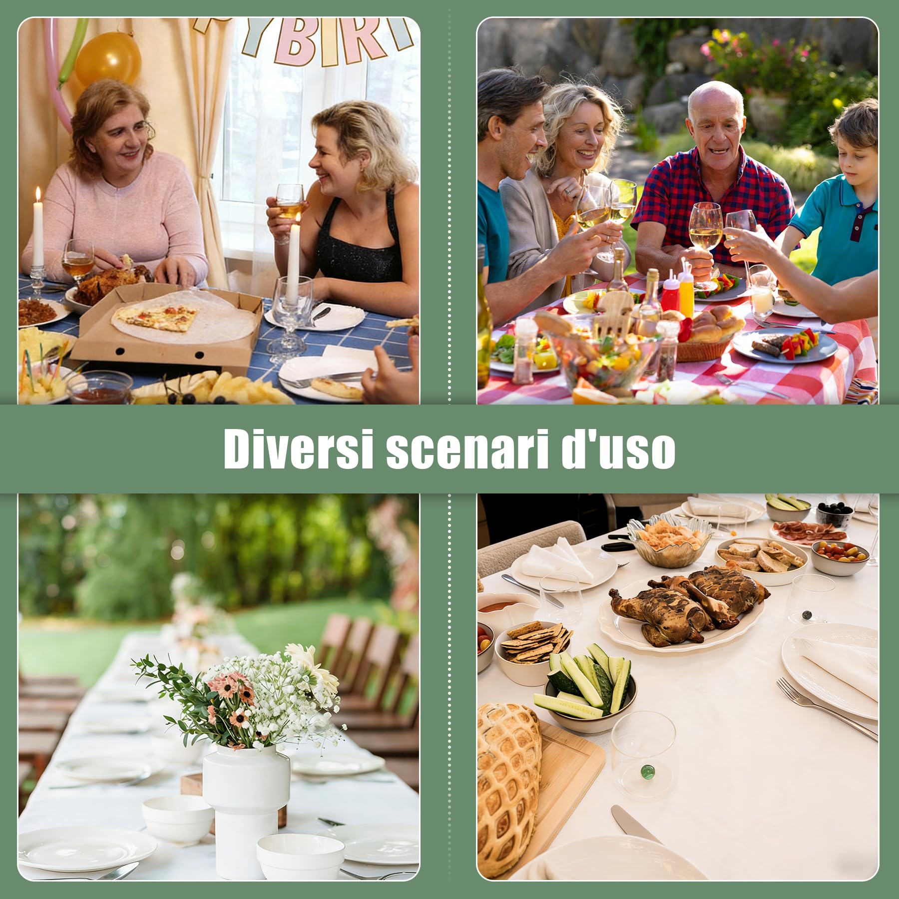 16 Pezzi Clip per Tovaglia in Acciaio Inox, Molle Fermatovaglia Antiscivolo per Tavoli Fino a 3cm, Ganci Grandi per Tavola da Esterno, Giardino, Ristorante e Picnic, Argento