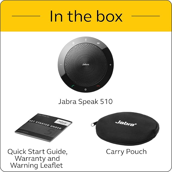 Jabra Speak 510 UC Wireless Bluetooth Speakerphone Outstanding Sound Quality, Portable Conference Speaker for Holding Meetings Anywhere - Certified for Zoom & Google Meet
