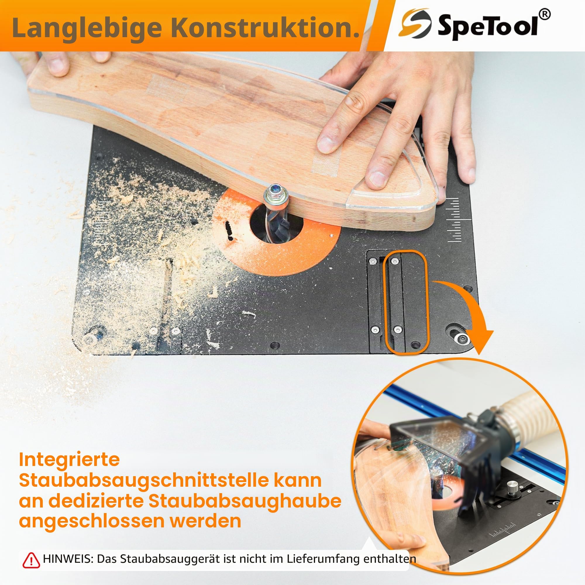 SpeTool Oberfräsen-Hubtische, kompatibel mit 6,5-10,7 cm Oberfräsen