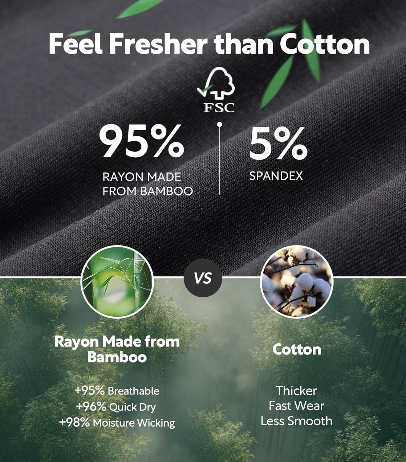 DAVID ARCHY Mens Boxer Briefs Rayon Made From Bamboo Breathable Soft Underwear Support Pouch Underwear for Men 4 Pack - Image 3