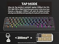 Vista 4 de Ranked N60 Nova 60% factor de forma Teclado mecánico intercambiable en caliente para juegos 61 teclas multicolor RGB LED retroiluminado