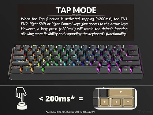 Miniatura 4 de Ranked N60 Nova 60% factor de forma  Teclado mecánico intercambiable en caliente para juegos  61 teclas multicolor RGB LED retroiluminado para