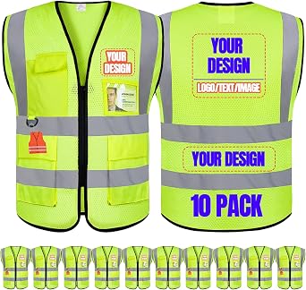 Custom Safety Vest Personalized for Women,Custom vest,Men High Visibility Security ...