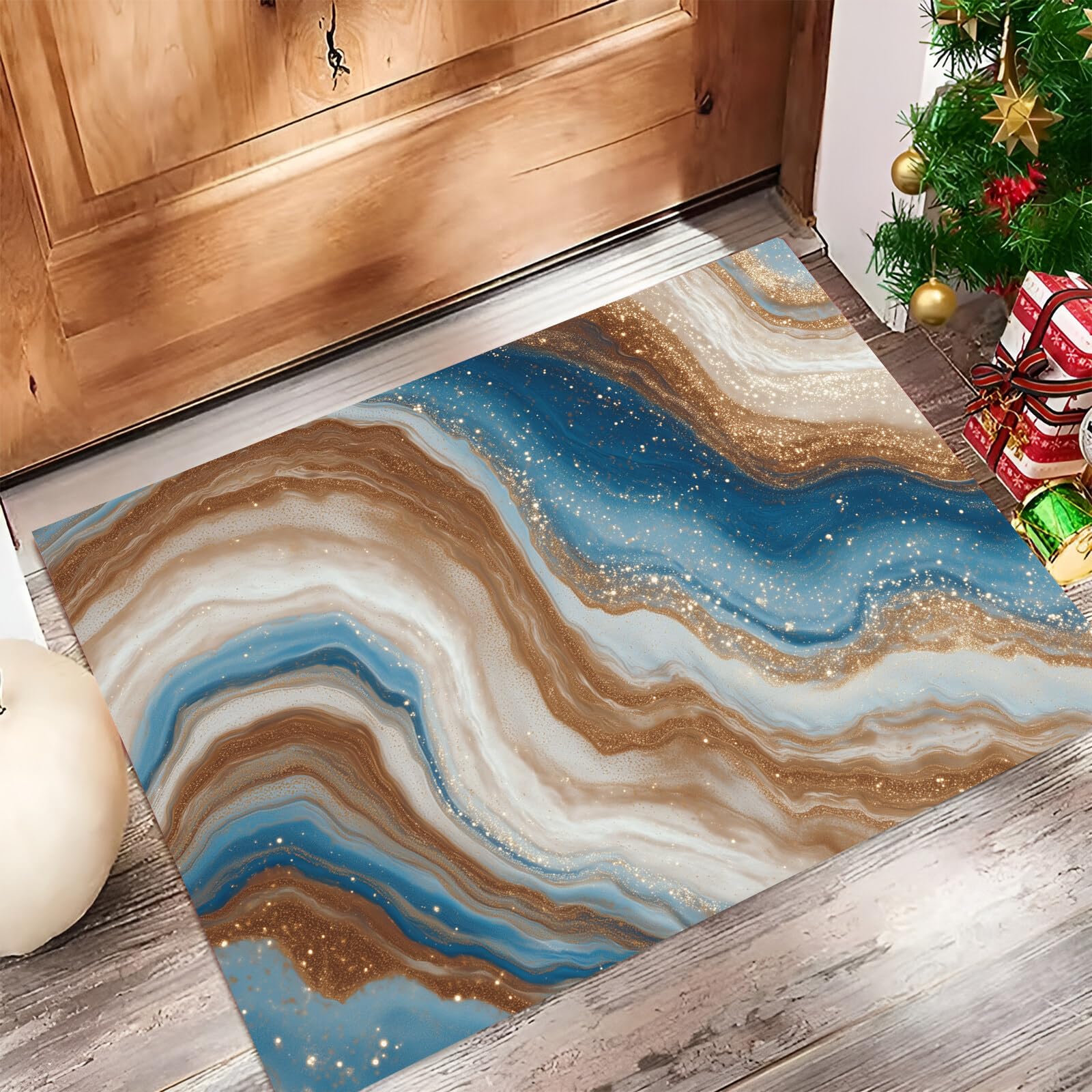 Tapis entree interieur antiderapant contre les sols glissants marbre 70x100